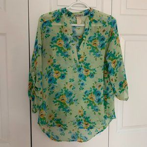 Teen Bell Spring Colors Flower Blouse